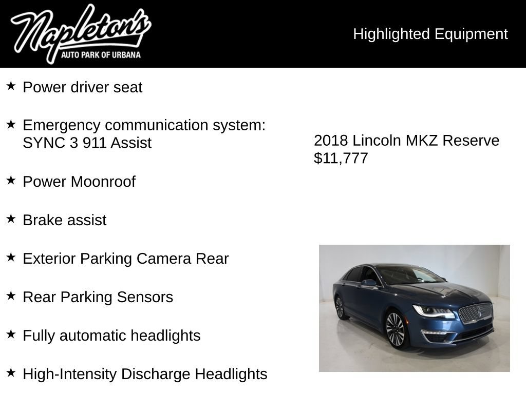 Used 2018 Lincoln MKZ Reserve w/ Climate Package FWD image 16
