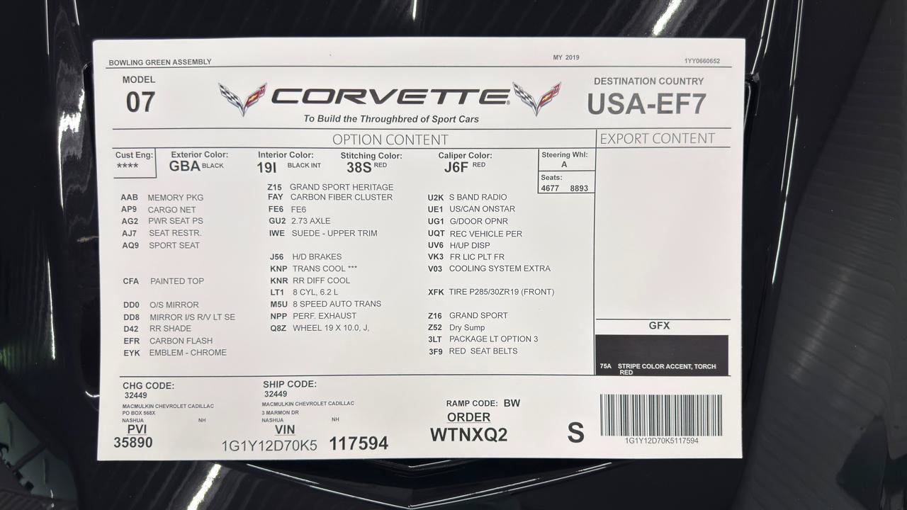 Used 2019 Chevrolet Corvette Grand Sport RWD image 62