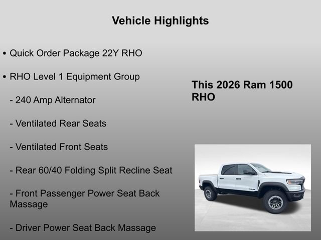 New 2026 RAM 1500 RHO w/ RHO Level 1 Equipment Group AWD/4WD image 33