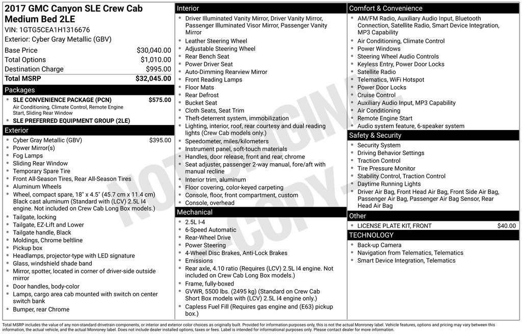 Used 2017 GMC Canyon SLE w/ SLE Convenience Package image 7