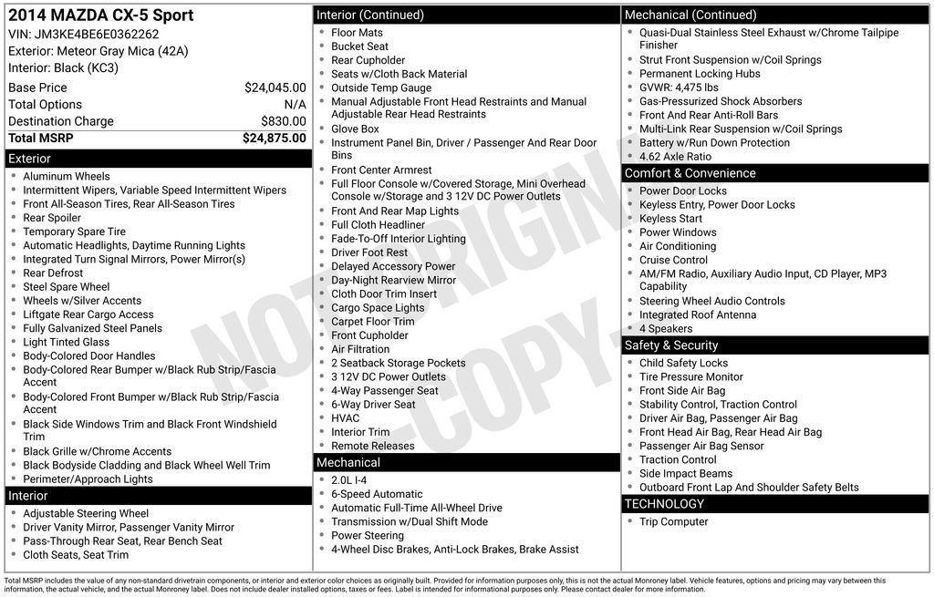 Used 2014 MAZDA CX-5 Sport image 2