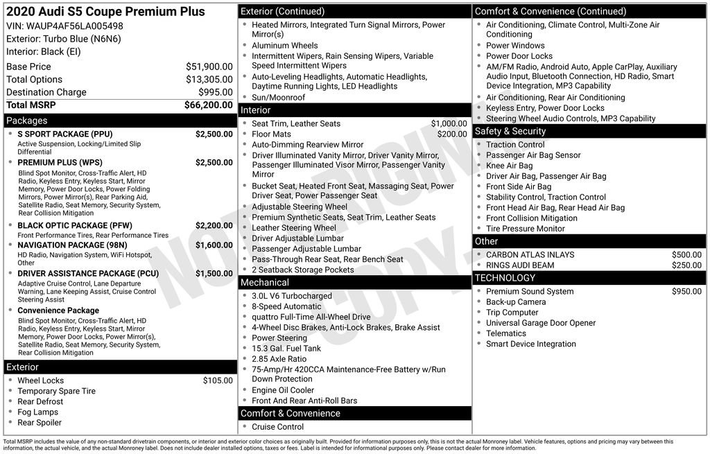 Used 2020 Audi S5 Premium Plus w/ Premium Plus image 40