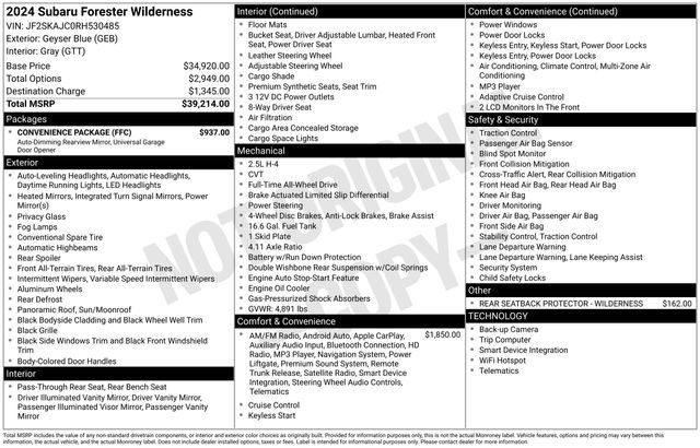 Used 2024 Subaru Forester Wilderness w/ Convenience Package image 14