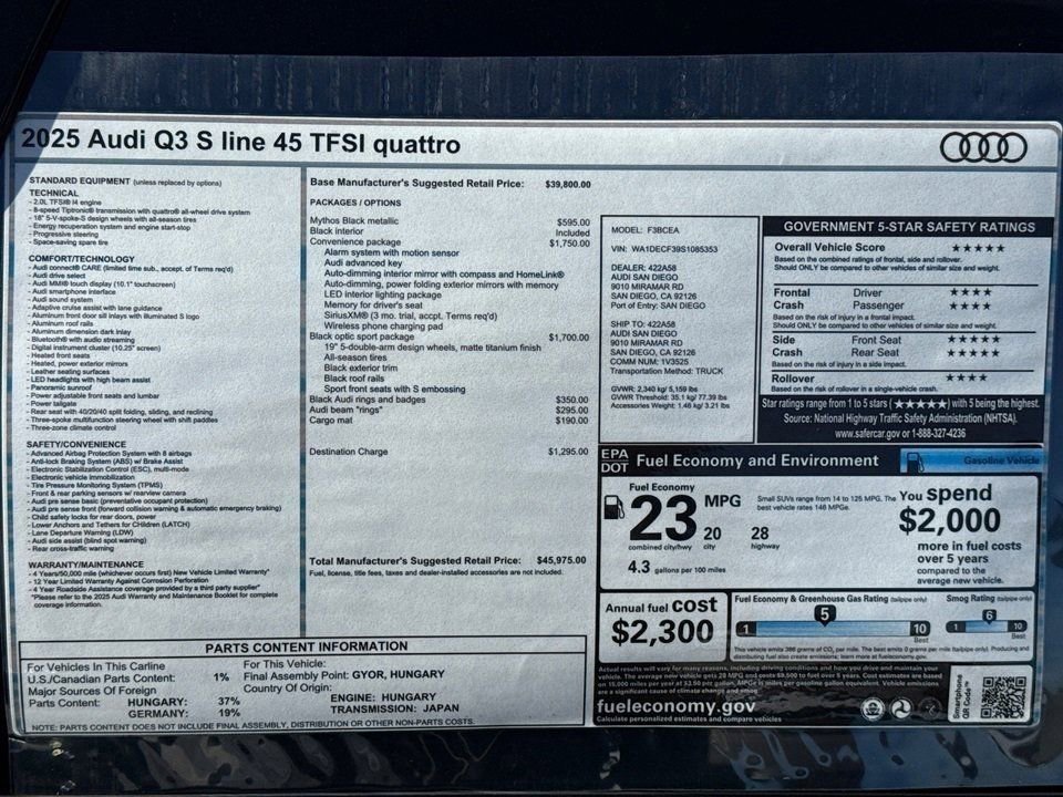 Certified 2025 Audi Q3 2.0T Premium w/ Convenience Package image 21