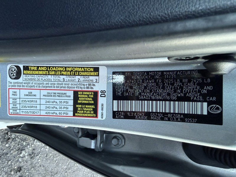 Used 2022 Lexus ES 350 w/ Premium Package image 37