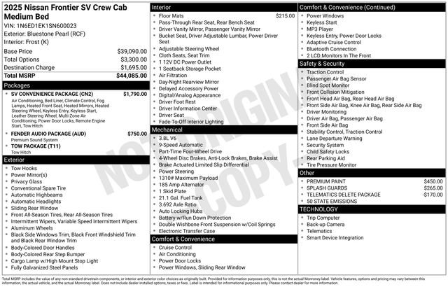 Used 2025 Nissan Frontier SV w/ SV Convenience Package image 4