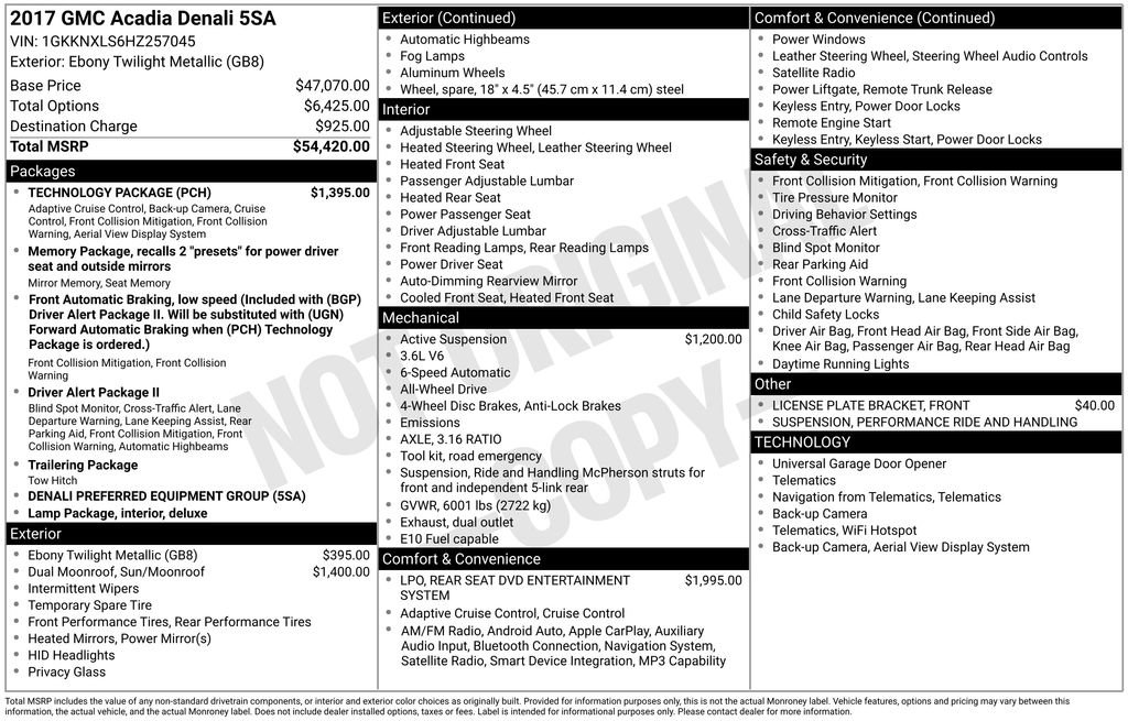 Used 2017 GMC Acadia Denali w/ Technology Package image 4