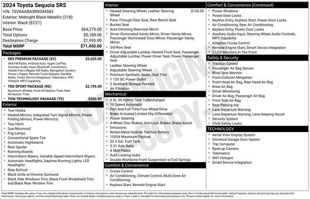 Used 2024 Toyota Sequoia SR5 w/ SR5 Premium Package AWD/4WD image 4