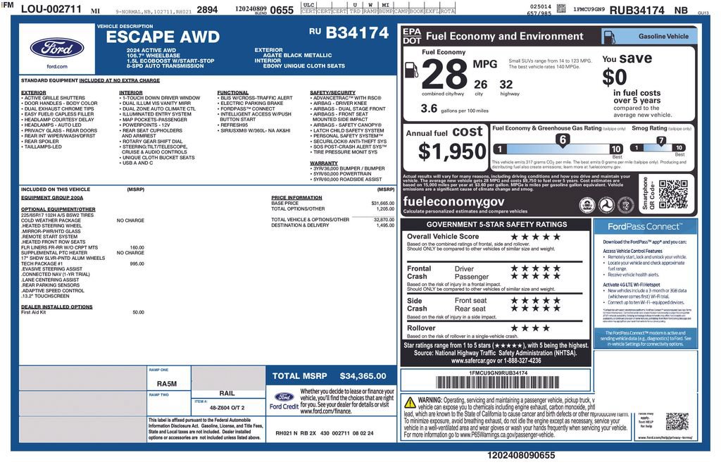 Used 2024 Ford Escape Active w/ Tech Pack #1 AWD/4WD image 39