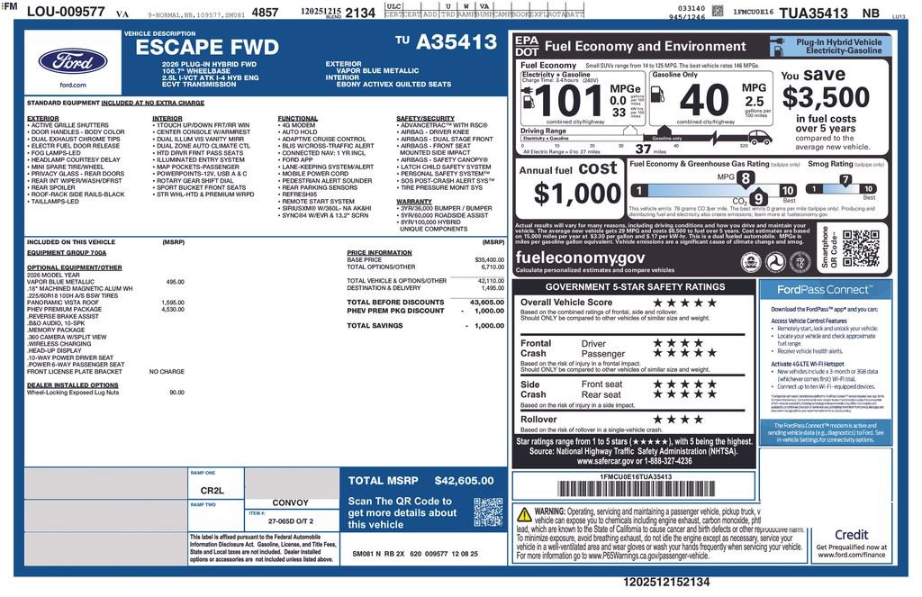 New 2026 Ford Escape SE w/ PHEV Premium Package image 7