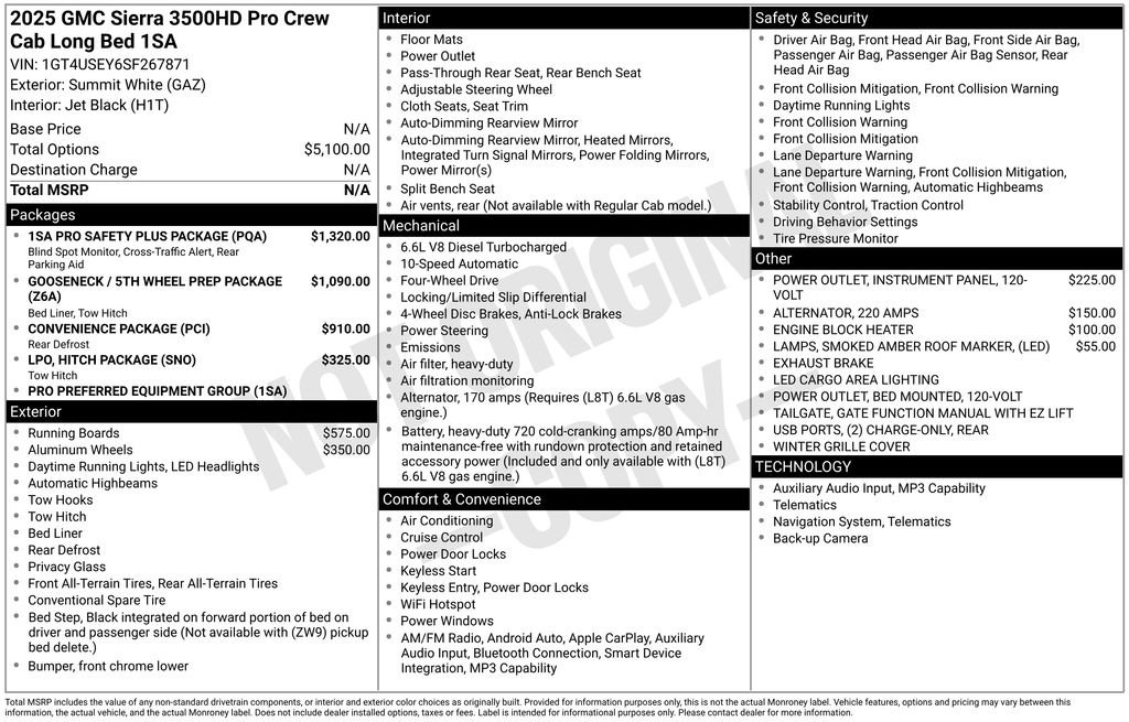 Used 2025 GMC Sierra 3500 Pro w/ 1SA Pro Safety Plus Package AWD/4WD image 11