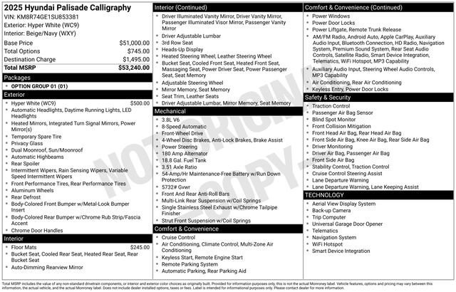 Used 2025 Hyundai Palisade Calligraphy FWD image 3