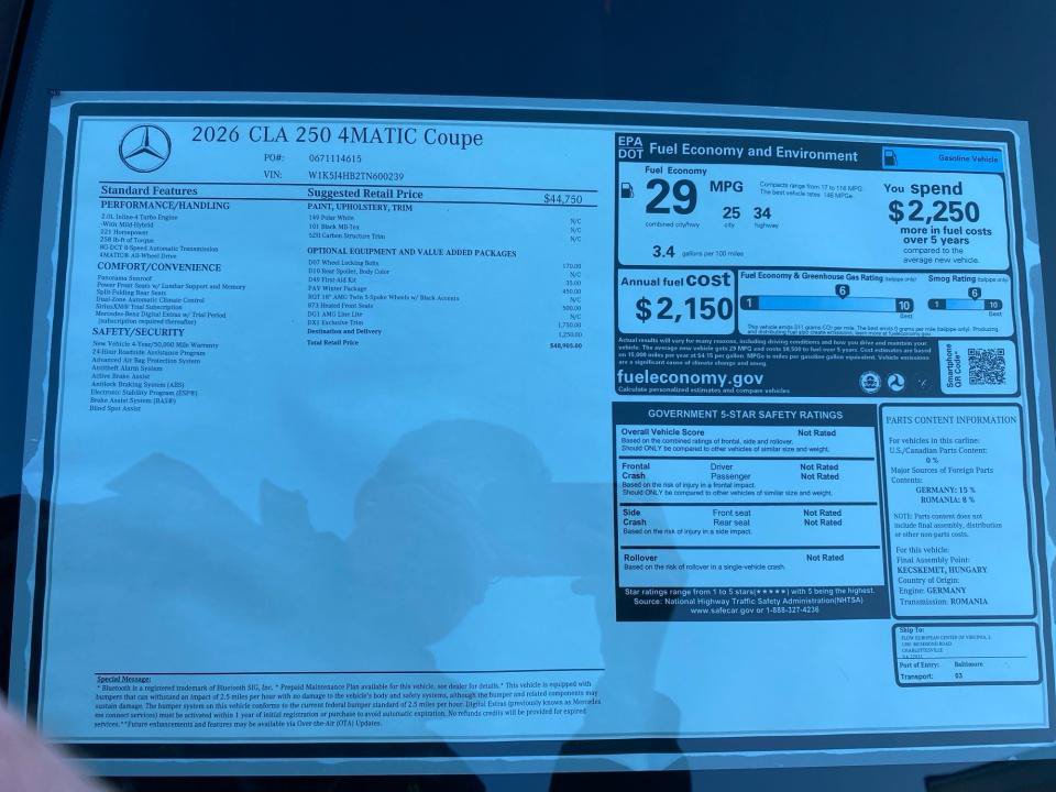 New 2026 Mercedes-Benz CLA 250 4MATIC image 33