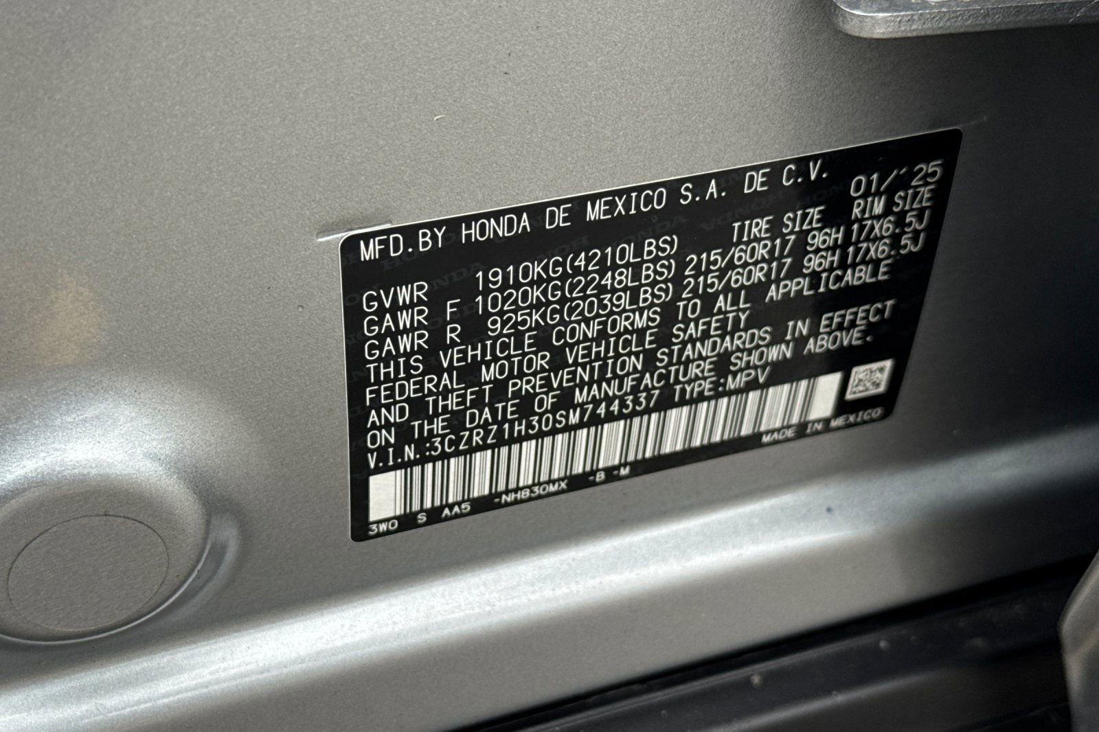 Certified 2025 Honda HR-V LX image 28