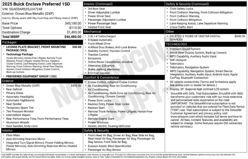 Used 2025 Buick Enclave Preferred FWD image 3