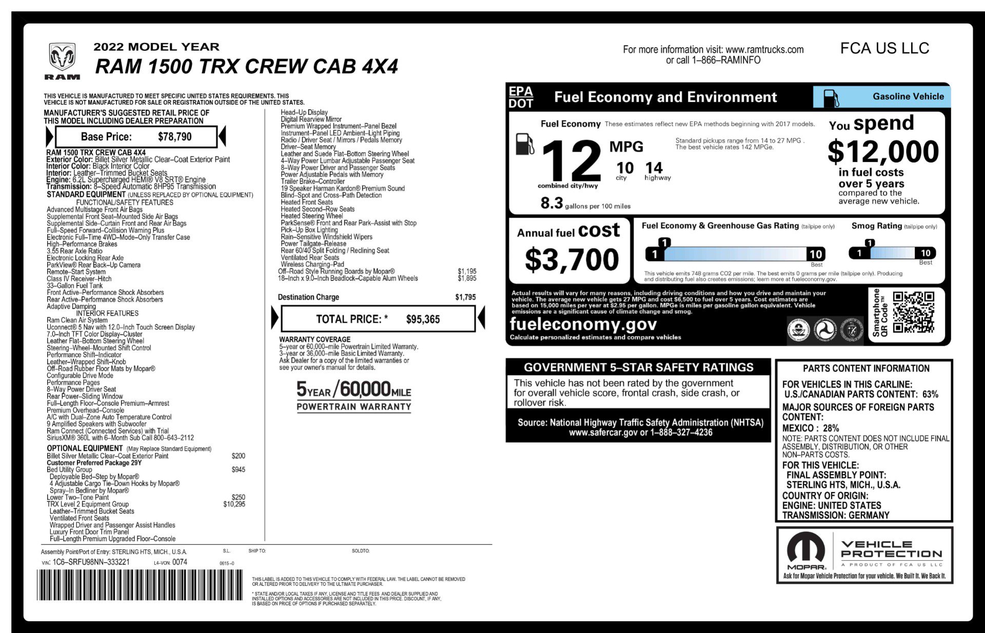 Used 2022 RAM 1500 TRX w/ TRX Level 2 Equipment Group AWD/4WD image 24