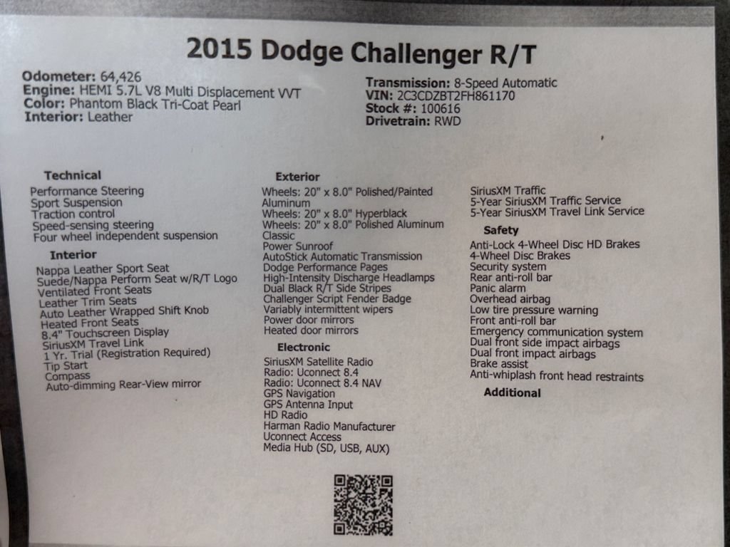 Used 2015 Dodge Challenger R/T Plus RWD image 49