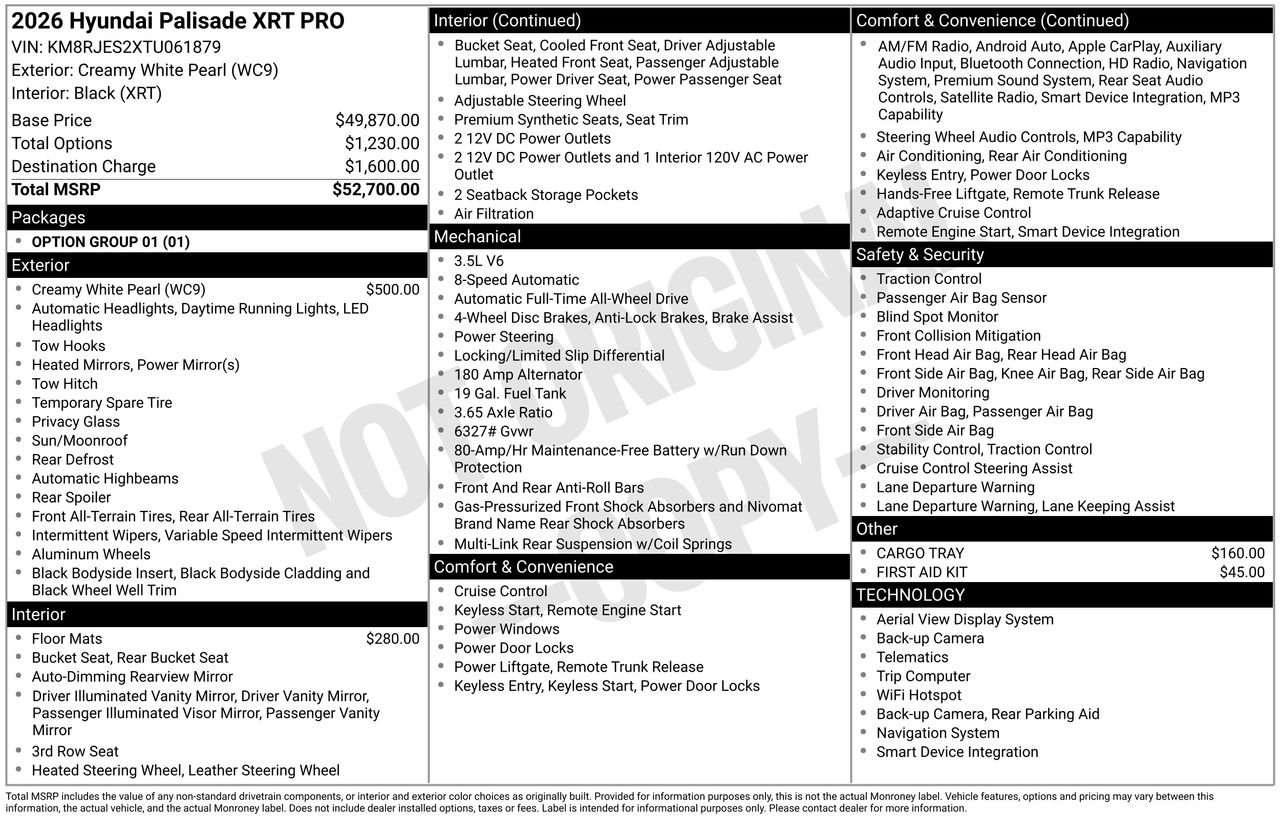New 2026 Hyundai Palisade XRT Pro AWD/4WD image 7