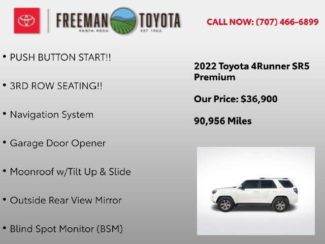 Used 2022 Toyota 4Runner SR5 Premium w/ Moonroof Package RWD image 10