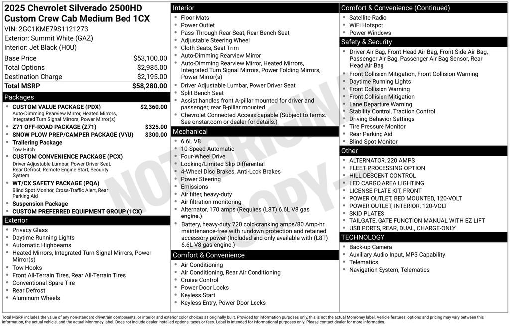 Used 2025 Chevrolet Silverado 2500 Custom w/ Custom Value Package AWD/4WD image 9