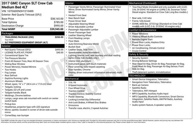 Used 2017 GMC Canyon SLT w/ Trailering Package AWD/4WD image 13