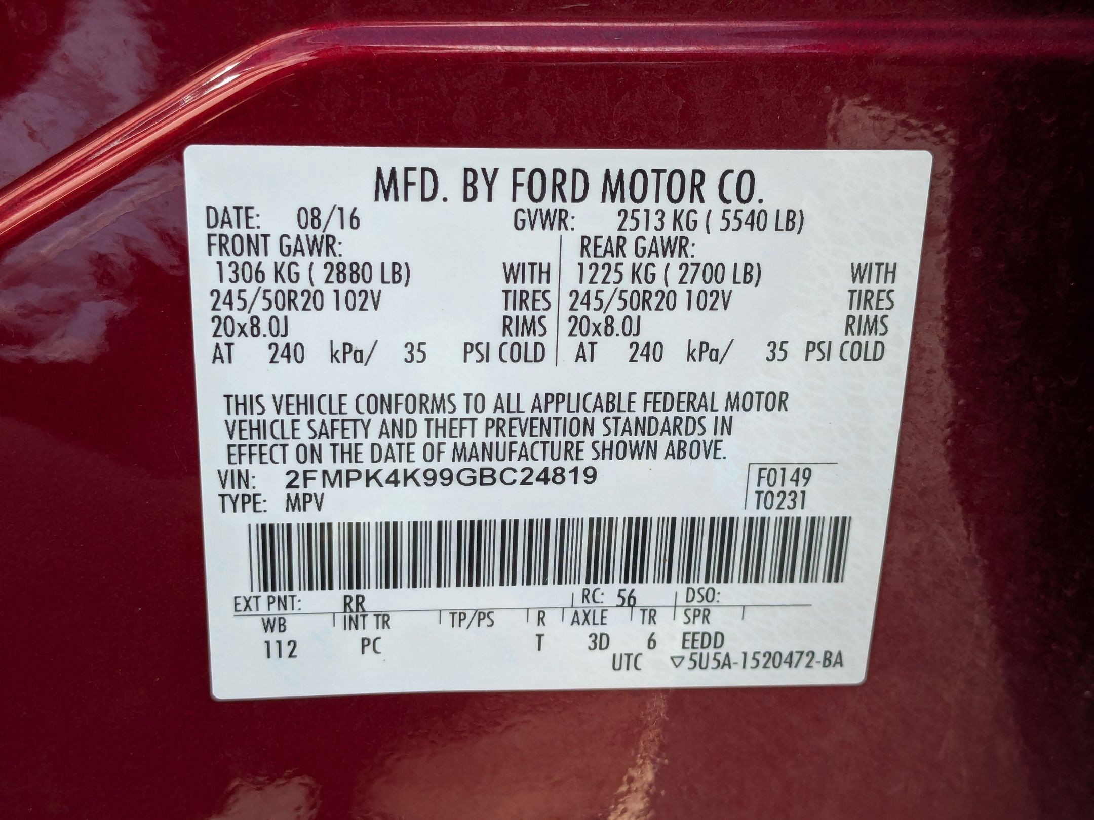Used 2016 Ford Edge Titanium w/ Equipment Group 301A AWD/4WD image 32