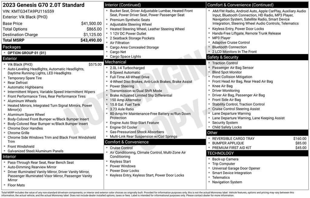 Used 2023 Genesis G70 2.0T image 17