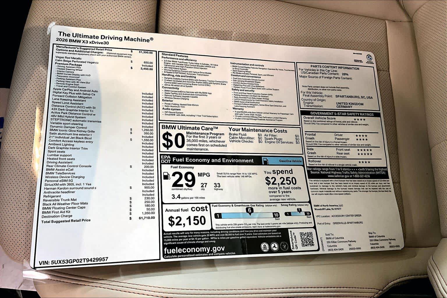 New 2026 BMW X3 xDrive30 w/ Premium Package AWD/4WD image 19