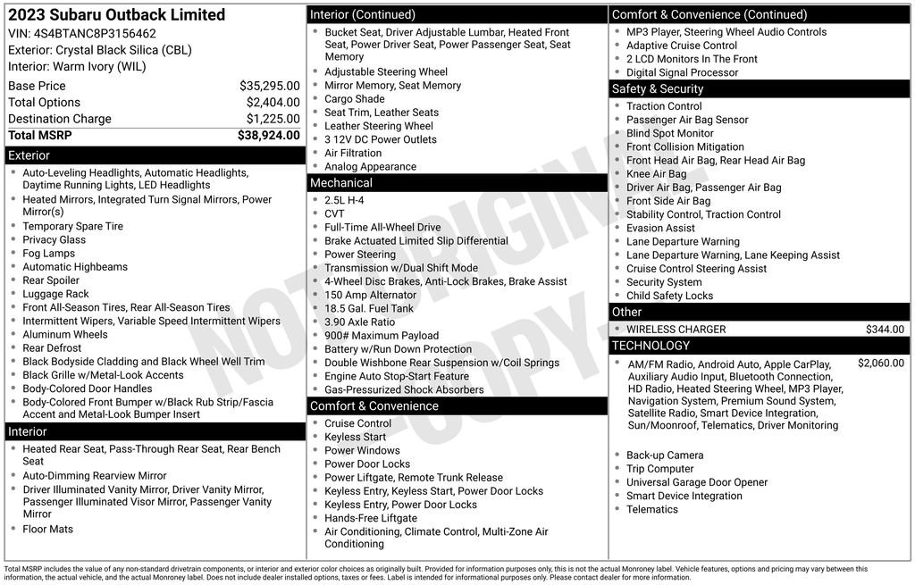 Used 2023 Subaru Outback Limited image 15