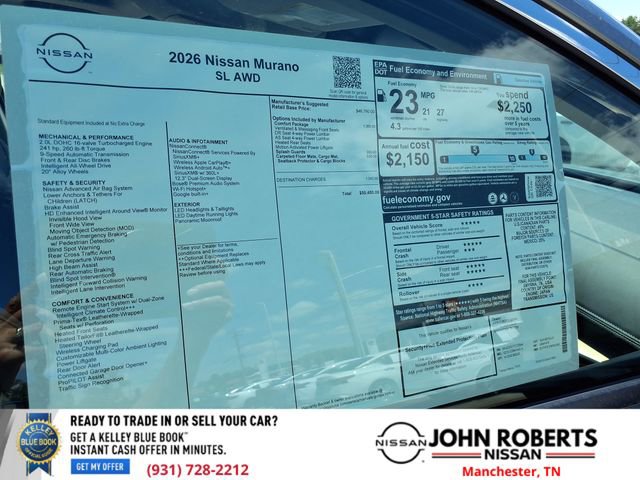 New 2026 Nissan Murano SL w/ Comfort Package AWD/4WD image 19