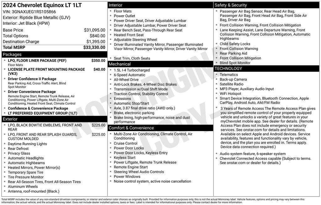 Used 2024 Chevrolet Equinox LT w/ LPO, Floor Liner Package AWD/4WD image 28