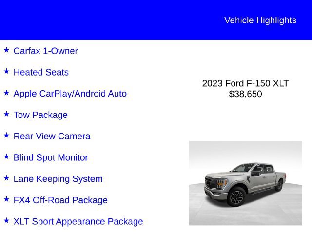 Certified 2023 Ford F150 XLT w/ Equipment Group 302A High AWD/4WD image 3