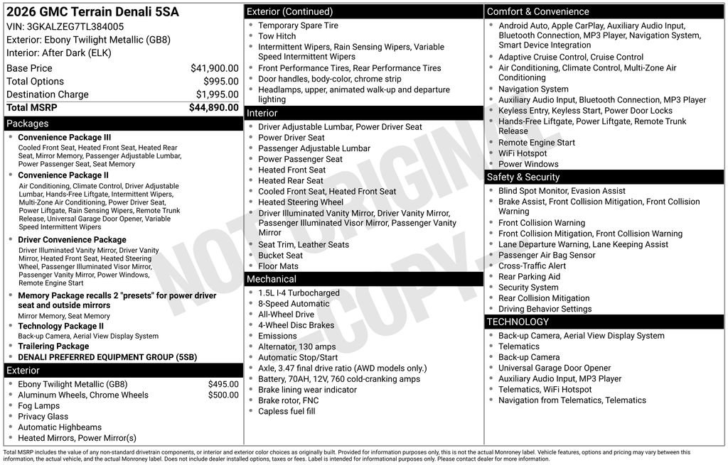 New 2026 GMC Terrain Denali image 27