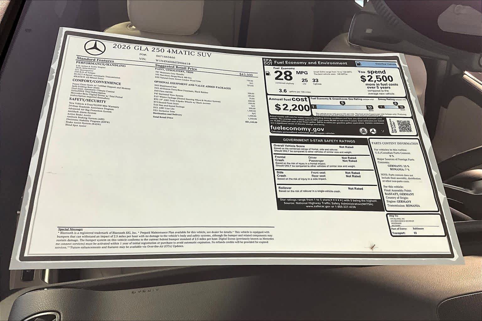 New 2026 Mercedes-Benz GLA 250 4MATIC image 18
