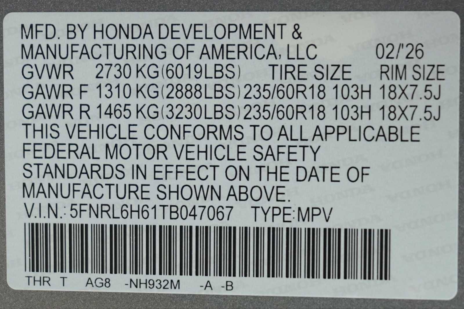 Certified 2026 Honda Odyssey EX-L image 30