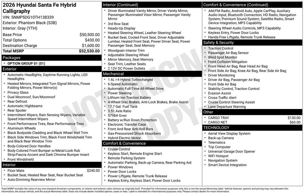 New 2026 Hyundai Santa Fe Calligraphy AWD/4WD image 28