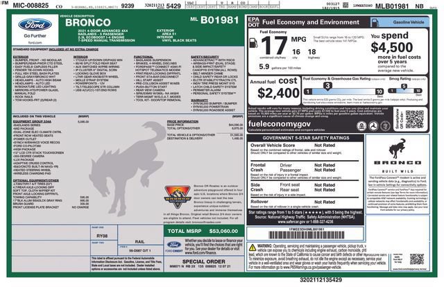 Certified 2021 Ford Bronco Badlands AWD/4WD image 7