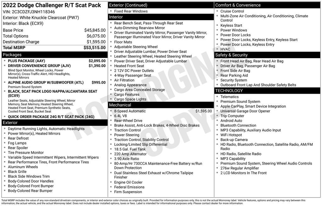 Used 2022 Dodge Challenger R/T Scat Pack w/ Plus Package RWD image 40