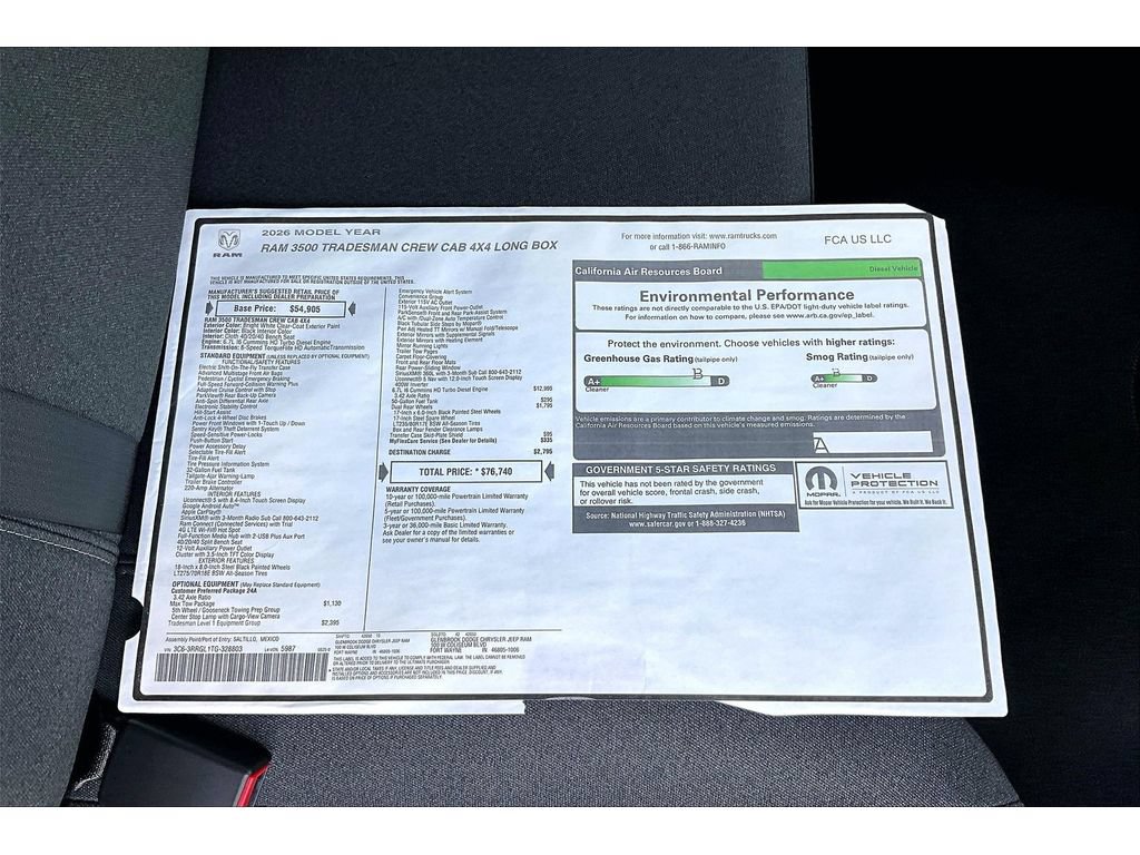 New 2026 RAM 3500 Tradesman AWD/4WD image 15
