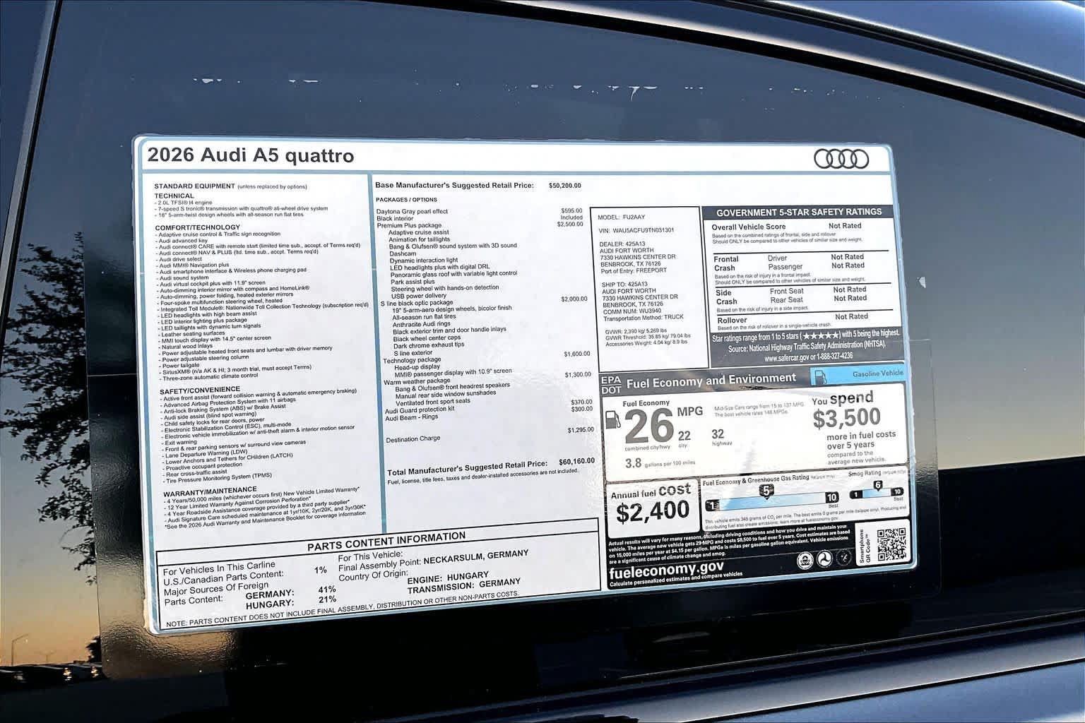 New 2026 Audi A5 Premium Plus AWD/4WD image 16