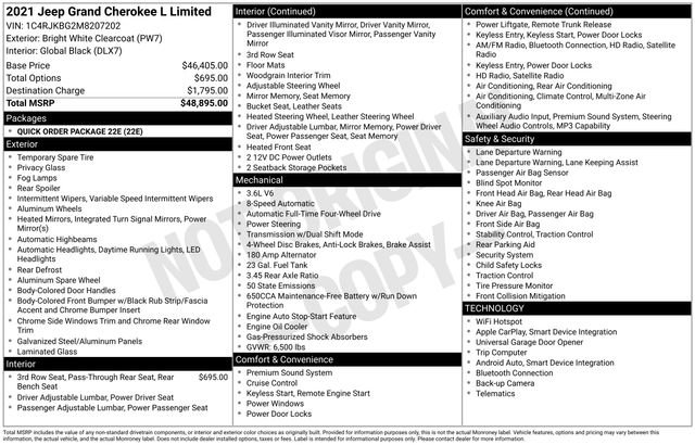 Used 2021 Jeep Grand Cherokee L Limited image 48