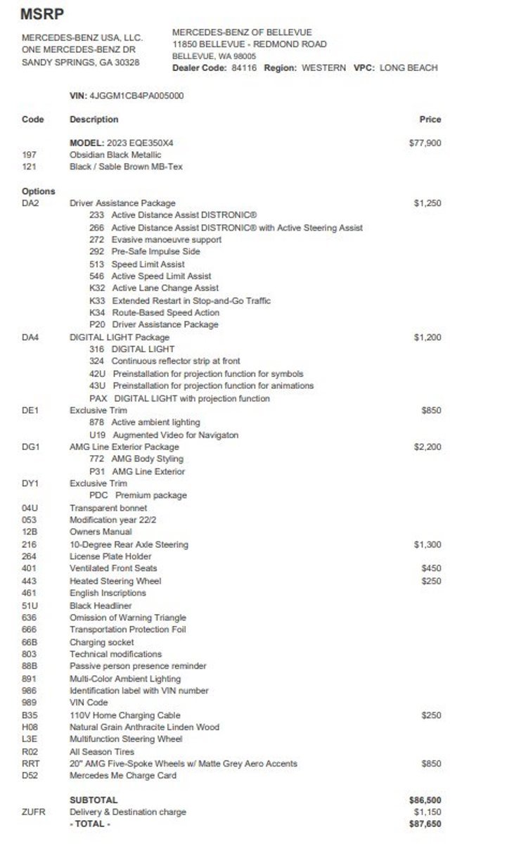 Certified 2023 Mercedes-Benz EQE 350+ 4MATIC SUV image 3