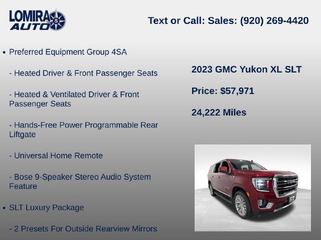 Used 2023 GMC Yukon XL SLT w/ SLT Luxury Package AWD/4WD image 14