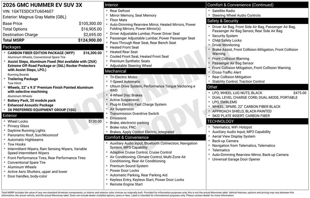 New 2026 GMC Hummer EV 3X w/ Carbon Fiber Edition Package image 3