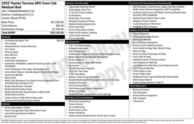 Used 2025 Toyota Tacoma SR5 RWD image 32