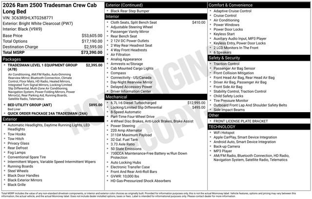 New 2026 RAM 2500 Tradesman AWD/4WD image 4