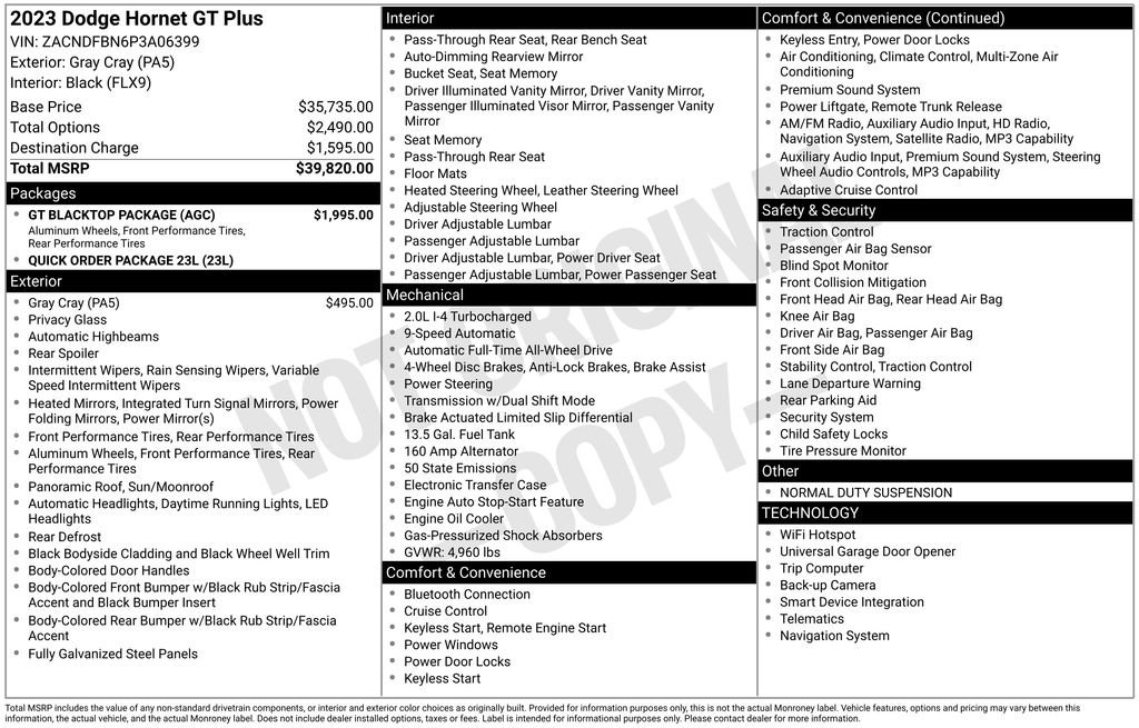 New 2023 Dodge Hornet GT Plus w/ GT Blacktop Package AWD/4WD image 5