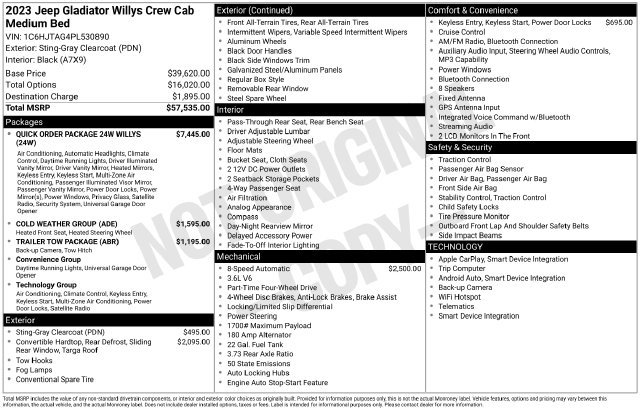 Used 2023 Jeep Gladiator Sport AWD/4WD image 42