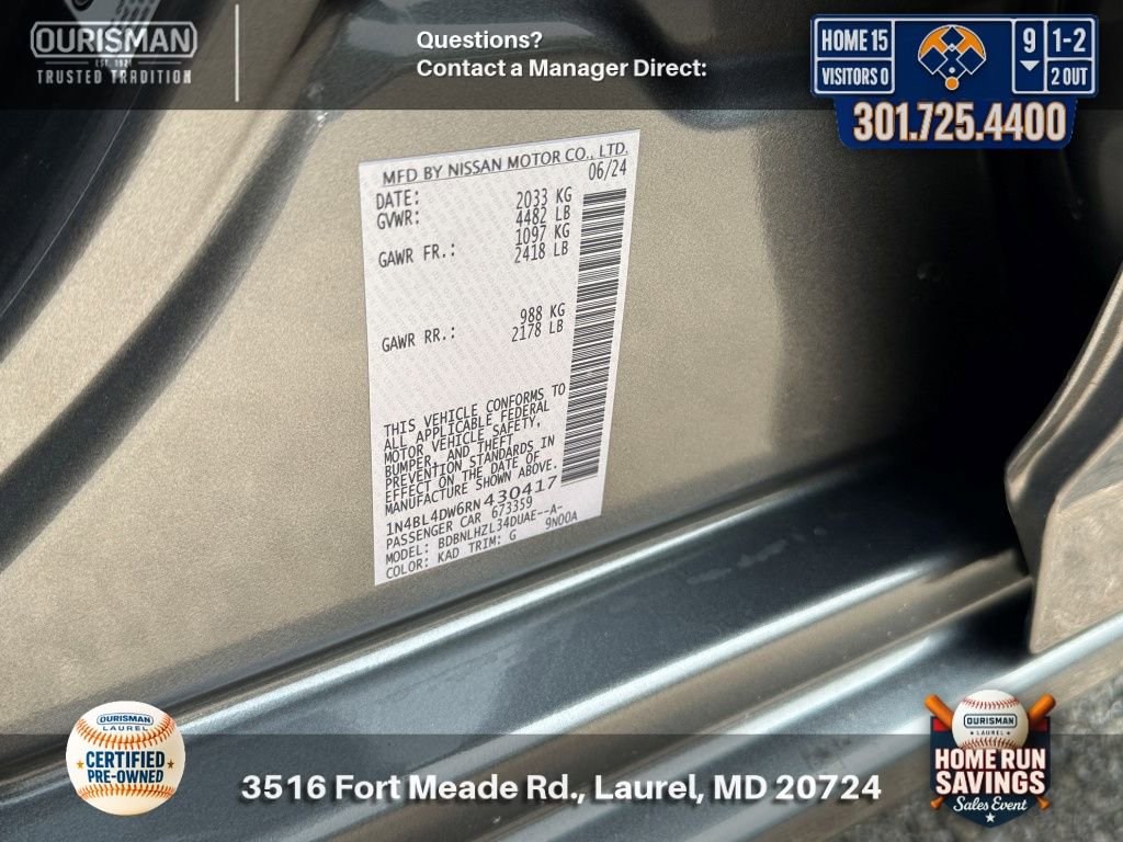 Used 2024 Nissan Altima 2.5 SV w/ SV Premium Package image 30