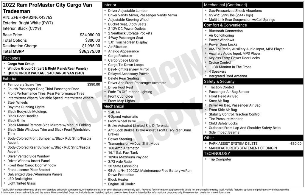 Used 2022 RAM ProMaster City Tradesman image 9